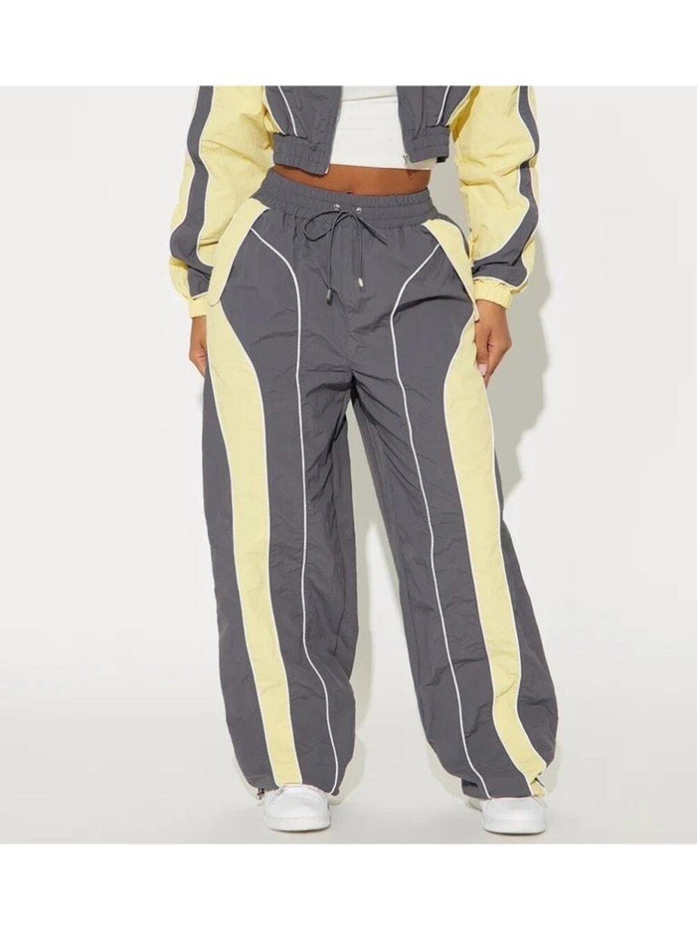 NWT Fashion Nova windbreaker New Era Colorblock Track Athletic Pants Sz 1X